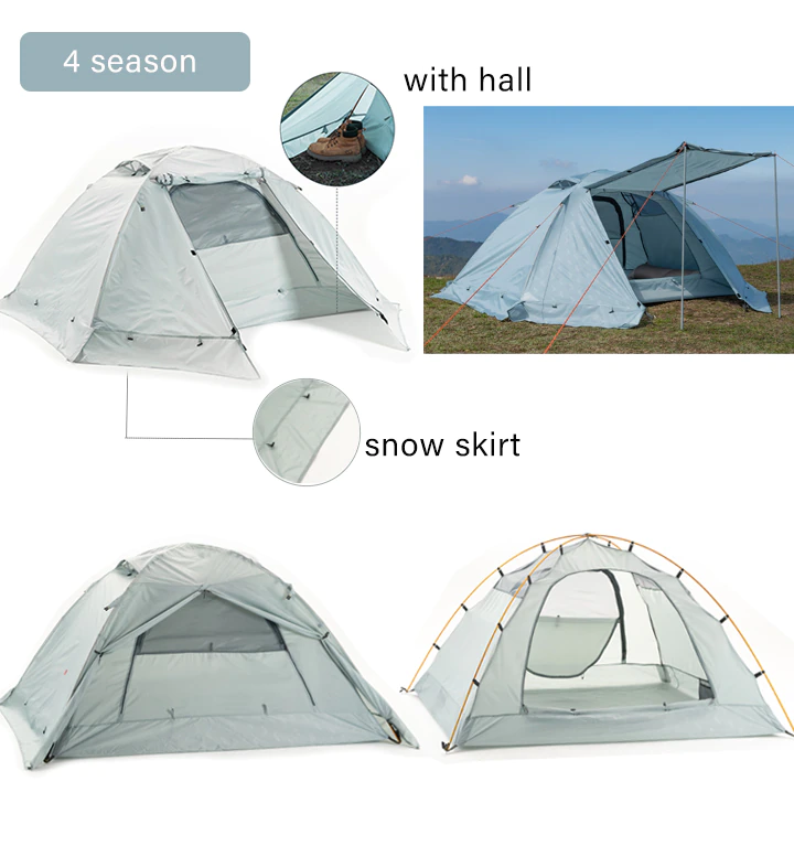 Cheap Goat Tents BSWolf Camping Tent Travel Backpacking 1 2 Person Tent  4 season Winter Skirt Tent Double Layer Waterproof Portable for Fishing   